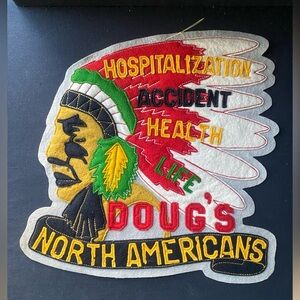 Vintage Handmade Folk Art Patchwork Felt Native American Moto Patch OOAK 60s 70s